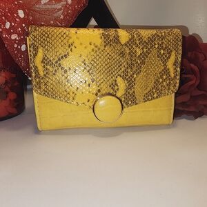 Yellow Snake Print Women's Bag